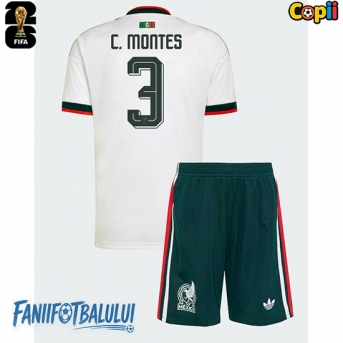 Mexic Cesar Montes #3 Echipament de Fotbal Replică Mondial 2026 Copii Deplasare (+ Șorturi)